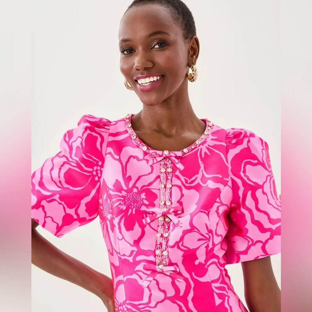 NWT Lilly Pulitzer Britnee Beaded Jacquard Shift Dress - Picture 8 of 10